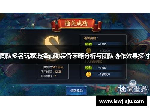 同队多名玩家选择辅助装备策略分析与团队协作效果探讨